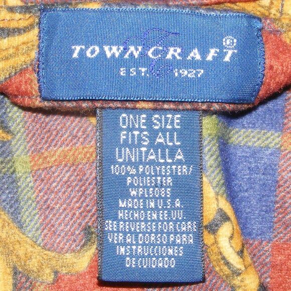 Towncraft Robe, OSFM, Plaid & Lux print, Sash/Belt, VINTAGE, Pockets - Picture 9 of 10